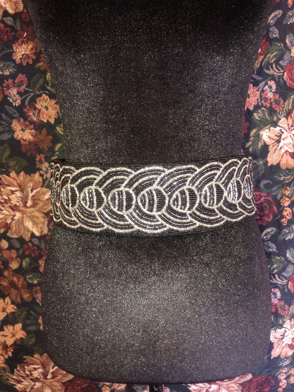 VINTAGE Nordstrom Beaded Art Deco Statement Belt - M